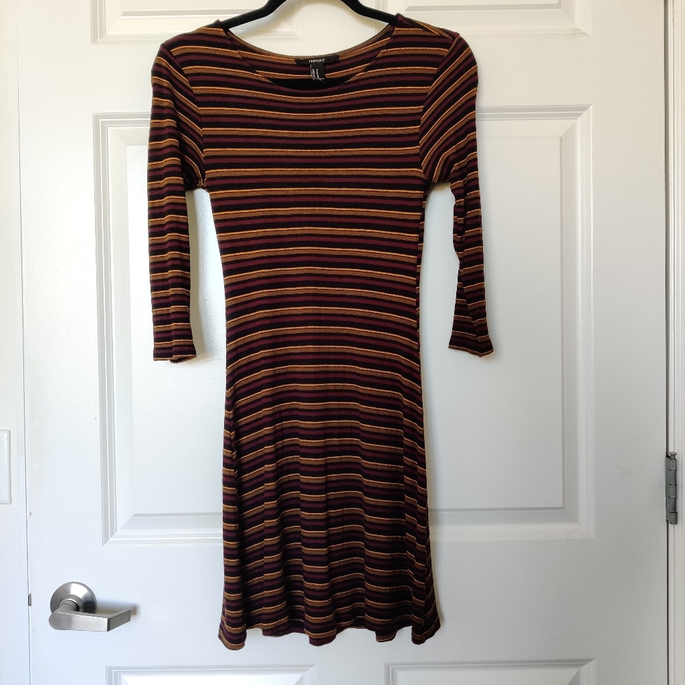 Forever 21 Ribbed Striped Dress